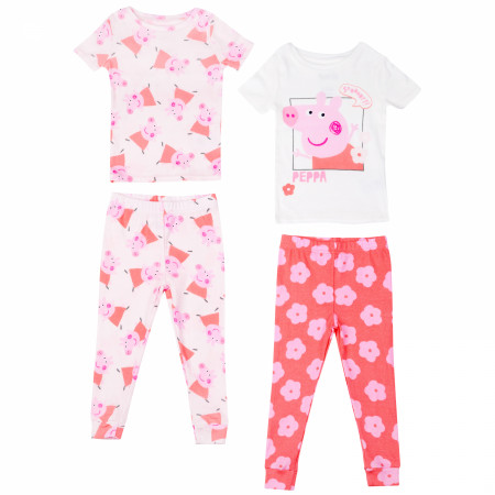 Peppa Pig Hey There 4-Piece Toddler Girl's Pajama Set
